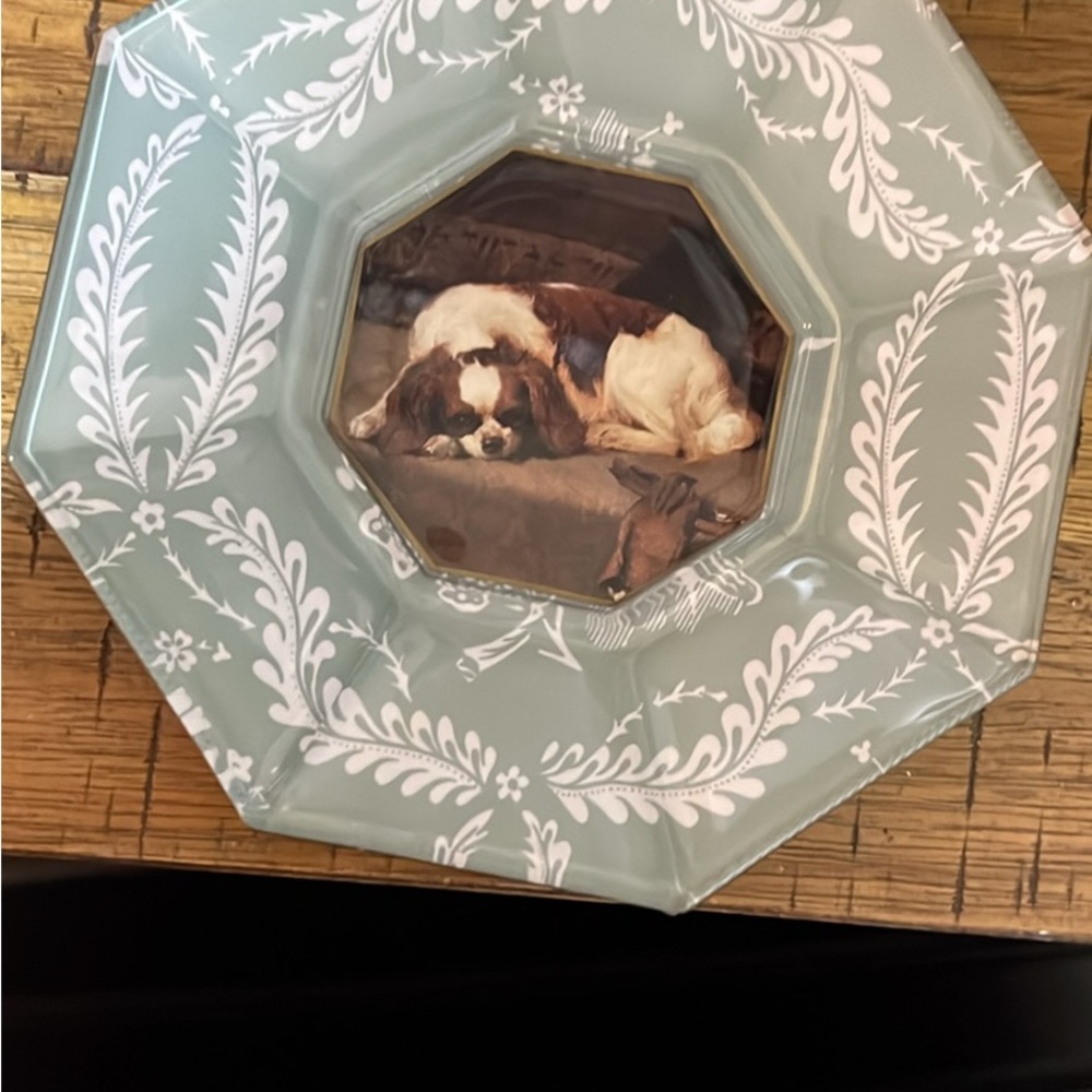 Set of 2 - Marye-Kelley Decorative Plates cavalier King Charles decoupage plate